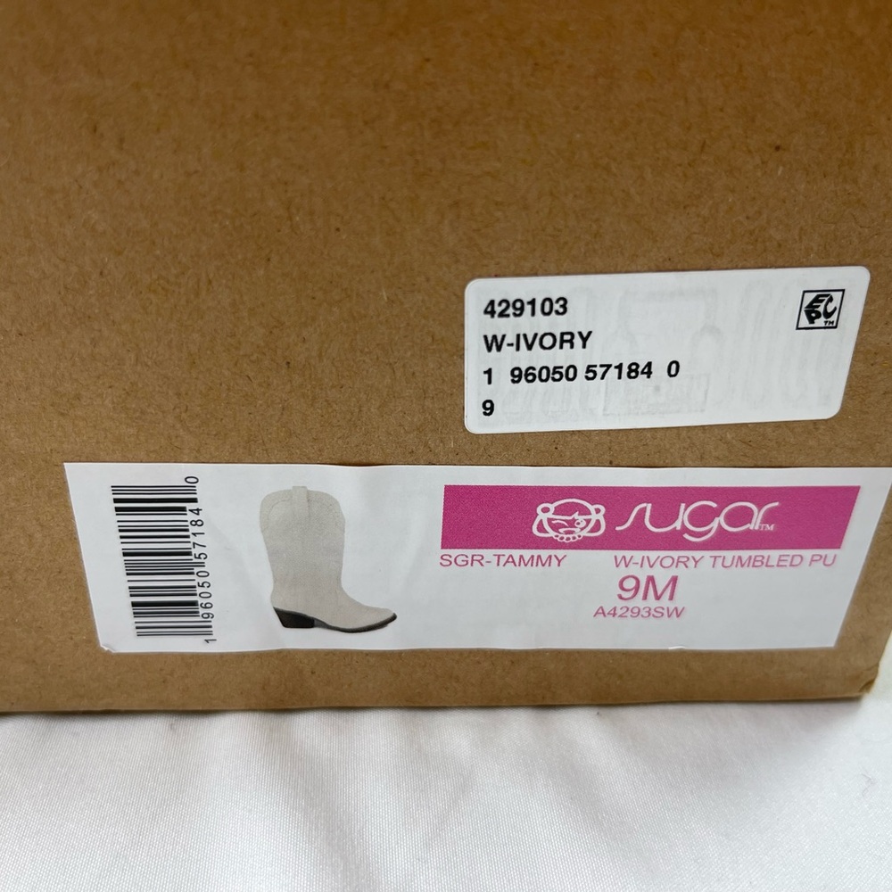 Sugar Western Boots Size 9 Cream NWB - Picture 10 of 11